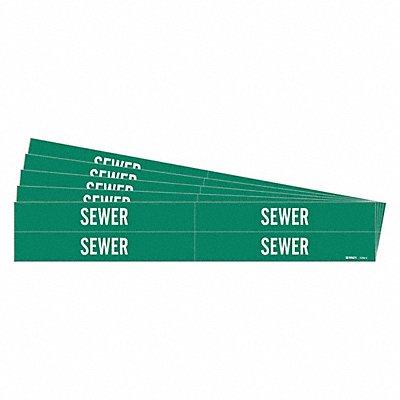 BRADY 72594PK Pipe Marker Adhesive White Sewer PK5