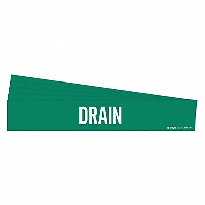 BRADY 70901HVPK Pipe Marker Adhesive White Drain PK5