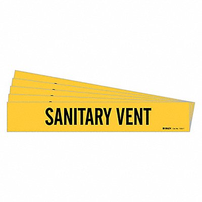 BRADY 72521PK Pipe Marker Black Sanitary Vent PK5