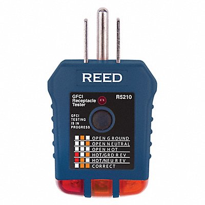 REED INSTRUMENTS R5210 Receptacle Tester 110 to 125V AC No Disp