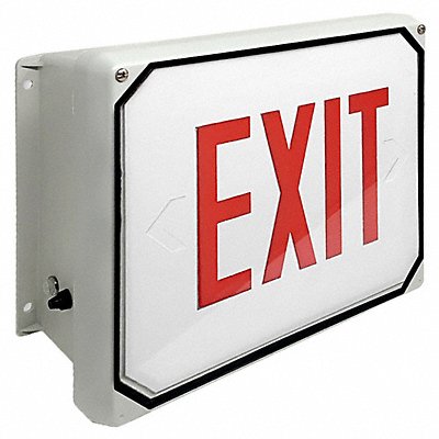 BIG BEAM E4XL1RW Exit Sign LED Red Letter Color 1 Face