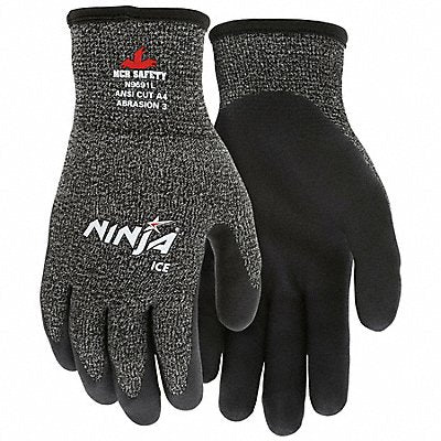 MCR SAFETY N9691L Gloves Glass/Synthetic Black/White L PR