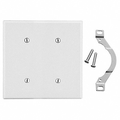 HUBBELL P24W Blank Wallplate Standard White 2 Gang Smooth Satin