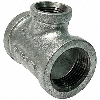 GRAINGER 783YF1 Reducing Tee Galv Iron 1In.x1In.x1/4In.