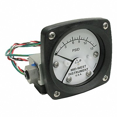MIDWEST INSTRUMENT 120AA00OAA15P Differential Pressure Gauge and Switch