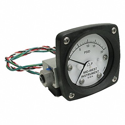 MIDWEST INSTRUMENT 120AA00OAA20P Differential Pressure Gauge and Switch