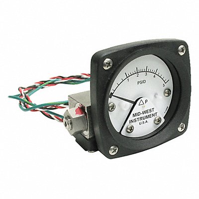 MIDWEST INSTRUMENT 120SA00OAA5P K4584 Differential Pressure Gauge and Switch
