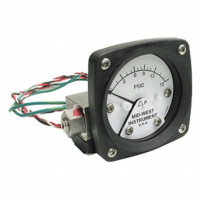 MIDWEST INSTRUMENT 120SA00OAA15P K4584 Differential Pressure Gauge and Switch