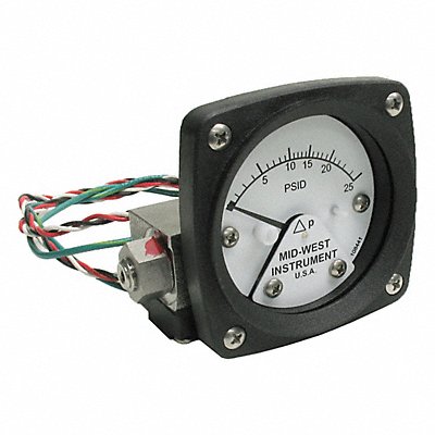 MIDWEST INSTRUMENT 120SA00OAA25P K4584 Differential Pressure Gauge and Switch