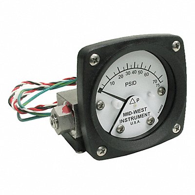 MIDWEST INSTRUMENT 120SA00OAA75P K4584 Differential Pressure Gauge and Switch