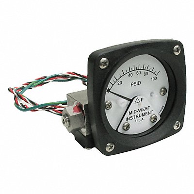 MIDWEST INSTRUMENT 120SA00OAA100P K4584 Differential Pressure Gauge and Switch
