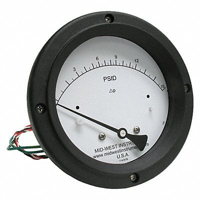 MIDWEST INSTRUMENT 120AC00OAA15P K4585 Differential Pressure Gauge and Switch