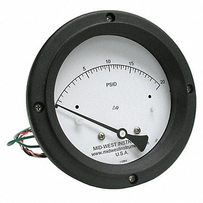 MIDWEST INSTRUMENT 120AC00OAA20P K4585 Differential Pressure Gauge and Switch