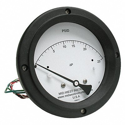 MIDWEST INSTRUMENT 120AC00OAA25P K4585 Differential Pressure Gauge and Switch