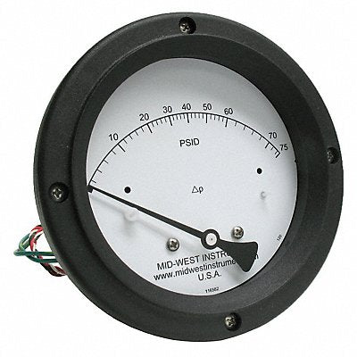 MIDWEST INSTRUMENT 120AC00OAA75P K4585 Differential Pressure Gauge and Switch