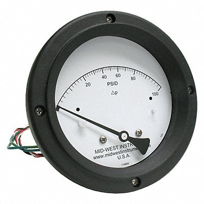 MIDWEST INSTRUMENT 120AC00OAA100P K4585 Differential Pressure Gauge and Switch