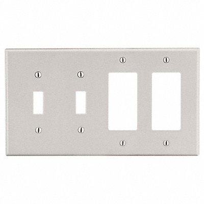 HUBBELL P2262LA Blank Wall Plate Brown 4 Gangs Standard