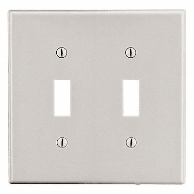 HUBBELL P2LA Toggle Switch Wall Plate Brown 2 Gangs