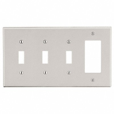 HUBBELL P326LA Rocker/Toggle Wall Plate Brown 4 Gangs