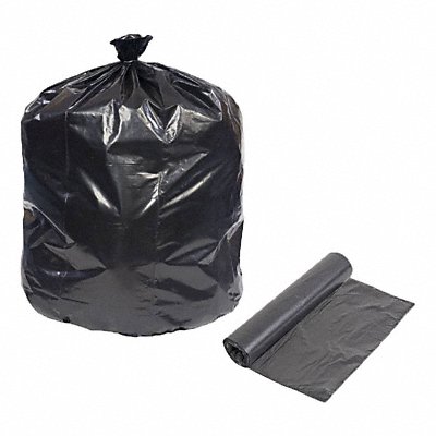GRAINGER 784JG8 Recycled Garbage Bag 65 gal Black PK50