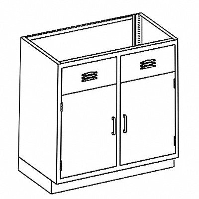 BLICKMAN DB35HS Wide Double Vented Sink Cabinet 35