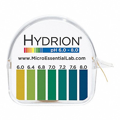 HYDRION 345 pH Test Paper 15 ft L 6 to 8 pH PK10