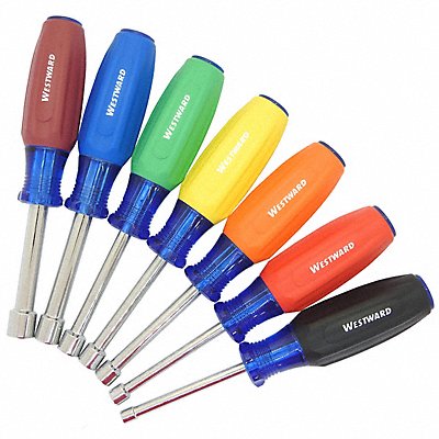 WESTWARD 785EH8 Solid Shank Nut Driver Sets MM 6PC