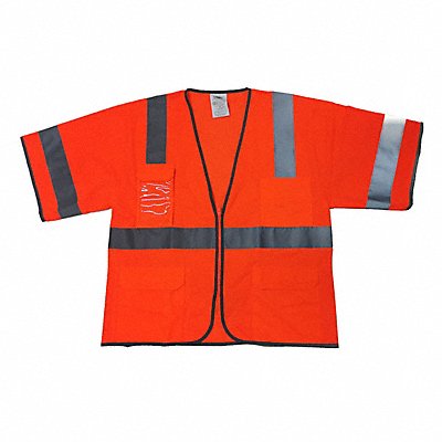 GRAINGER 786F22 High Visibility Vest Orange/Red 3XL