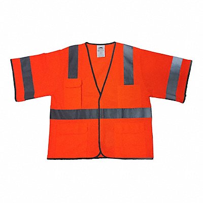 GRAINGER 786F26 High Visibility Vest Orange/Red L/XL