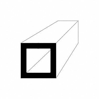 GRAINGER 14470720 Aluminum Square Tube 6 ft Overall L