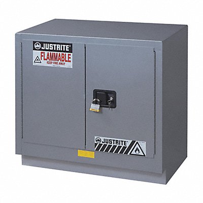 JUSTRITE 883604 Cabinet 23 gal Flammable Silver