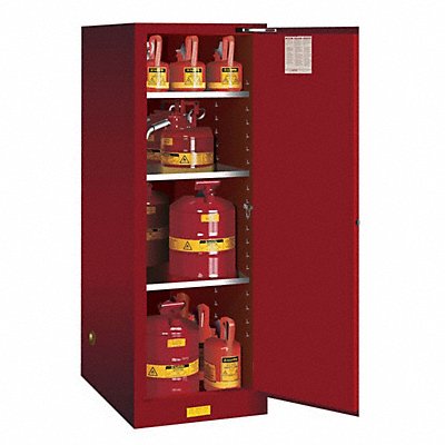 JUSTRITE 895421 Cabinet Steel 3 Shelves Red