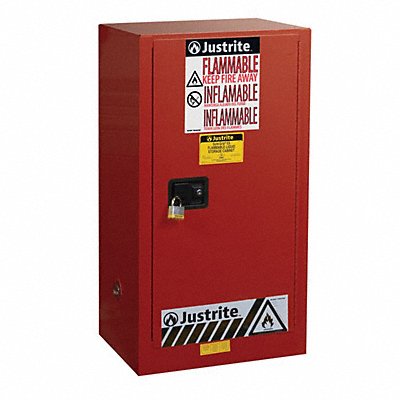 JUSTRITE 891521 Cabinet Steel 1 Shelves Red