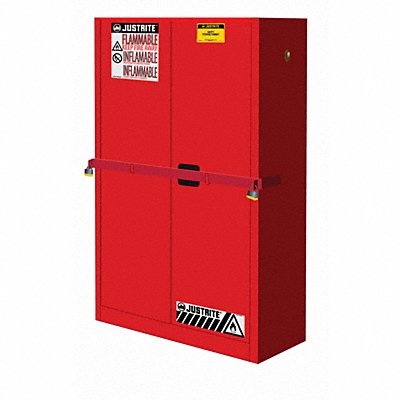 JUSTRITE SC29884R Cabinet Steel 2 Shelves Red