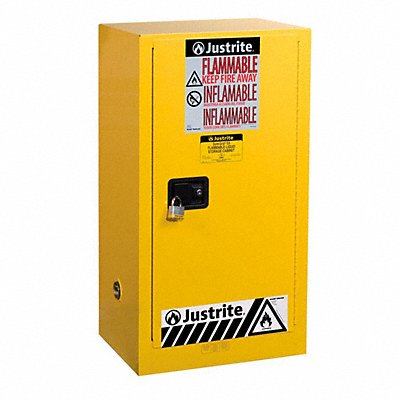 JUSTRITE 891510 Cabinet Steel 2 Shelves Yellow