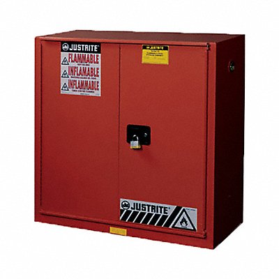 JUSTRITE 893091 Cabinet Steel 3 Shelves Red