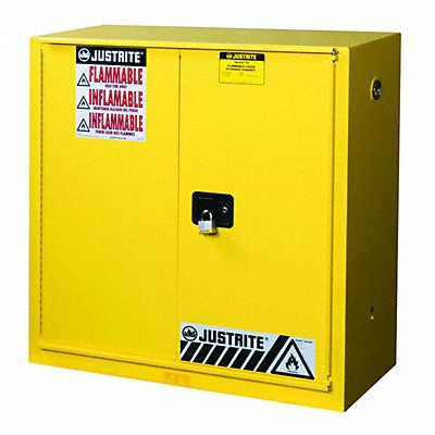 JUSTRITE 893090 Cabinet Steel 3 Shelves Yellow