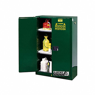 JUSTRITE 896024 Cabinet Steel 2 Shelves Green