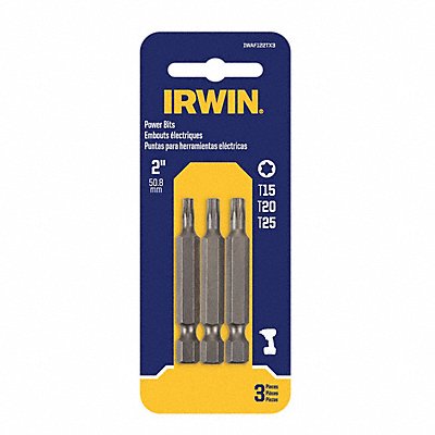 IRWIN IWAF122TX3 Screwdriver Bit Set 1 15/16 L Bit PK3