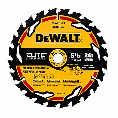 DEWALT DWAW61224 Circular Saw Blade 6-1/2 in 24 Teeth
