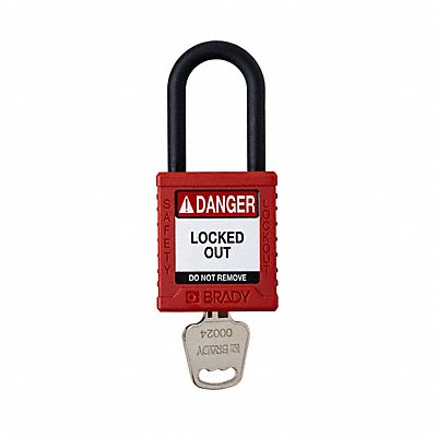BRADY SDPLRED38PLKD Padlock 6 Pins Red