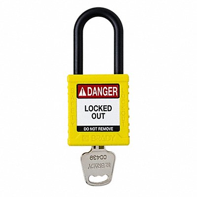 BRADY SDPLYellow38PLKD Padlock 6 Pins Yellow