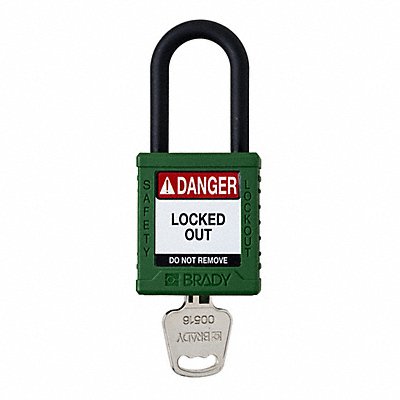 BRADY SDPLGRN38PLKD Padlock 6 Pins Green