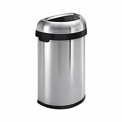 SIMPLEHUMAN CW1468 Garbage Can 16 gal Silver Indoor/Outdoor