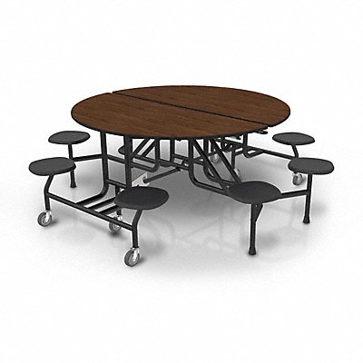 PALMER HAMILTON 59T122960RDS8MWTB Mobile Stool Table 8 Seats Round 60 Dia