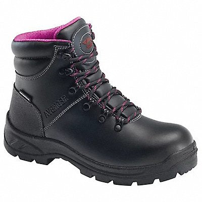 AVENGER SAFETY FOOTWEAR A8124 6-Inch Work Boot M 6 Black PR