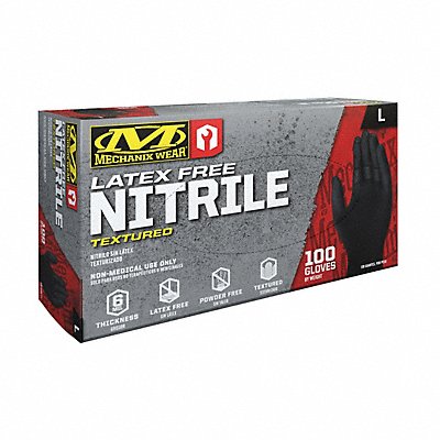 MECHANIX WEAR D1505012100 Gloves Nitrile Blk PK100
