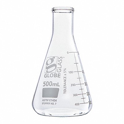 GLOBE SCIENTIFIC 8400500 Erlenmeyer Flask 500 mL 178 mm H PK6