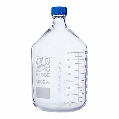 GLOBE SCIENTIFIC 8105000 Media Bottle 330 mm H Clear 186 mm Dia