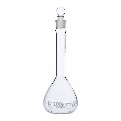 GLOBE SCIENTIFIC 8230200 Volumetric Flask 200 mL 200 mm H PK6
